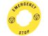 Lovato LPXAU Series Yellow Push Button Head Cap, Push Emergency Stop Actuation, 28.5mm Cutout