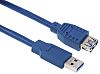 Cable USB 3.0 RS PRO, con A. USB A Macho, con B. USB A Hembra, long. 5m, color Azul