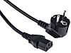 Netzkabel Schwarz 5m, C13, IEC / , 250 V / 10 A CEE 7/7 Deutscher Schuko / Französisch IEC 60320 C13