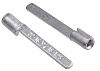RS PRO Kabelschuh Flachstift Male, Unisoliert, L. 18mm, D. 0.8mm, Nicht ummantelt