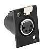 RS PRO Panel Mount XLR Connector, Female, 4 Way, Silver Plating