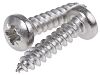RS PRO Plain Stainless Steel Pan Head Self Tapping Screw, N°4 x 1/2in Long 13mm Long
