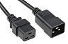 RS PRO 1.5m Power Cable, C19, IEC to C20, IEC
