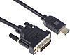 RS PRO HDMI-Kabel A HDMI Stecker B DVI-D Dual Link Stecker 1920x1200 max., 3m, Schwarz