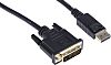 RS PRO Male DisplayPort to Male DVI-D Dual Link, PVC  Cable, 1080p, 3m