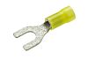 TE Connectivity PLASTI-GRIP Gelb Isoliert Gabelkabelschuh, M6, min. 2.6mm², max. 6.6mm²