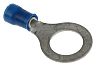 TE Connectivity, PLASTI-GRIP Insulated Ring Terminal, M10 Stud Size, 1mm² to 2.6mm² Wire Size, Blue