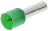 Schneider Electric, DZ5CE Insulated Crimp Bootlace Ferrule, 11.5mm Pin Length, 3.9mm Pin Diameter, 6mm² Wire Size, Green
