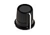 RS PRO 16.2mm Black, Grey Potentiometer Knob for 6.35mm Shaft Splined