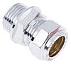 RS PRO 15mm x 1/2 in BSPP Male Straight Coupler Brass Compression Fitting