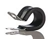 Clip en P, Acier Inoxydable A2 304, Revêtement en Caoutchouc Noir, Diamètre intérieur 13mm