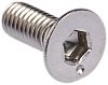 RS PRO Plain Stainless Steel Hex Socket Countersunk Screw, DIN