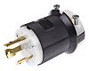Conector de red, Macho, Montaje de Cable, 30A, 250 V ac NEMA L6 - 30P