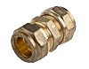 RS PRO 15mm Straight Coupler Brass Compression Fitting
