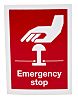 RS PRO Vinyl Red Safe Conditions Label, Emergency Stop, English