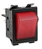 ZF WRG32F2BBREN Wippschalter Beleuchtet Zweipoliger Ein/Aus-Schalter (DPST), Ein-Neutral-Aus, 16 A, Rot