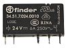 Finder, 24V dc Coil Non-Latching Relay SPDT, 6A Switching Current PCB Mount Single Pole, 34.51.7.024.0010