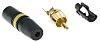 Neutrik Black, Yellow RCA Plug, Gold, 1A