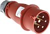 MENNEKES, AM-TOP IP44 Red Cable Mount 5P Industrial Power Plug, Rated At 16A, 400 V