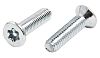 Bright Zinc Plated Flat Steel Tamper Proof Security Screw, M3 x 12mm