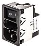 Schurter,2A,250 V ac Male Snap-In Filtered IEC Connector 2 Pole KMF1.1121.11,Solder 2 Fuse