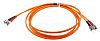 RS PRO ST to ST Duplex Multi Mode OM1 Fibre Optic Cable, 62.5/125μm, Orange, 3m