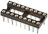 TE Connectivity, Economy 800 2.54mm Pitch Vertical 18 Way, Through Hole Stamped Pin Open Frame IC Dip Socket, 3A