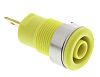 Staubli Yellow Female Banana Socket, 4 mm Connector, Tab Termination, 24A, 1000V, Gold Plating