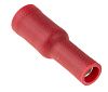 RS PRO Insulated Female Crimp Bullet Connector, 0.5mm² to 1.5mm², 22AWG to 16AWG, 4mm Bullet diameter, Red