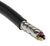 RS PRO Multicore Data Cable, 0.22 mm², 8 Cores, 24 AWG, Screened, 25m, Black Sheath