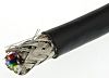RS PRO Multicore Data Cable, 0.22 mm², 8 Cores, 24 AWG, Screened, 100m, Black Sheath