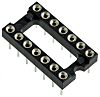 Preci-Dip IC DIL fatning, 2.54mm Afstand, 7.62mm rækkeafstand, 14-Polet, Hulmontering, Drejet ben, 1A, Vertikal,