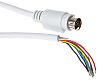 RS PRO 2m 9-Pin Male Moulded Plug to Free End White DIN Video Cable Assembly