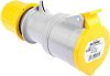 Scame IP44 Yellow Cable Mount 2P + E Industrial Power Socket, Rated At 32A, 110 V
