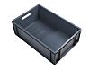 RS PRO 40L Grey PP Large Euro Containers, 200mm x 400mm x 600mm