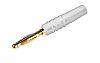 Staubli White Male Banana Plug - Solder Termination, 30 V, 60V dc, 10A