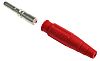 Staubli Red Male Test Plug, 6 mm Connector, Crimp Termination, 100A, 600V, Silver Plating