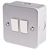 RS PRO Grey Metal Clad Switch, 2 Way, 2 Gang
