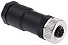 Binder Cable Mount Connector, 3 + PE Contacts, M12 Connector