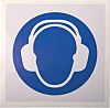 RS PRO Vinyl Mandatory Ear Protection Sign With Pictogram Only Text