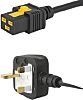 Schurter 2m Power Cable, C19 to BS 1363, 13 A, 125 (CSA) V ac, 125 (UL) V ac, 250 (IEC) V ac