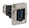 RS PRO, Straight, Panel Mount, Socket Type A to A 3.0 USB Connector