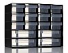 RS PRO 16 Drawer Unit, PP, 210mm x 270mm x 130mm, Black