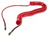 RS PRO CPC Polyurethan Spiralschlauch Rot mit 1/4-Zoll-BSPT-Außengewinde Anschluss, Innen-Ø 5mm x 4m, 10bar