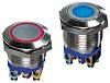 APEM Single Pole Single Throw (SPST) Momentary Red LED Push Button Switch, IP67, 19.2 (Dia.)mm
