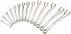 RS PRO 14 Piece Chrome Vanadium Steel Spanner Set