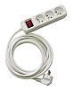 RS PRO 4m 3 Socket Type E - French Extension Lead, 230 V ac