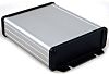 Hammond 1457 Series Silver Anodised Aluminium Enclosure, IP65, Flanged, Black Lid, 34.9 x 106.9 x 151.6mm