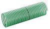 Merlett Plastics PVC Hose, Green, 58.2mm External Diameter, 5m Long, Reinforced, 200mm Bend Radius, Liquid Applications