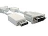 RS PRO Male DisplayPort to Female DVI-I Dual Link, PVC  Cable, 150mm